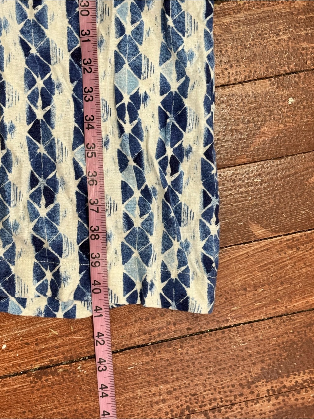 Rewash NWT Linen Blend Boho Wide Leg Pants Blue White XS - Picture 5 of 8